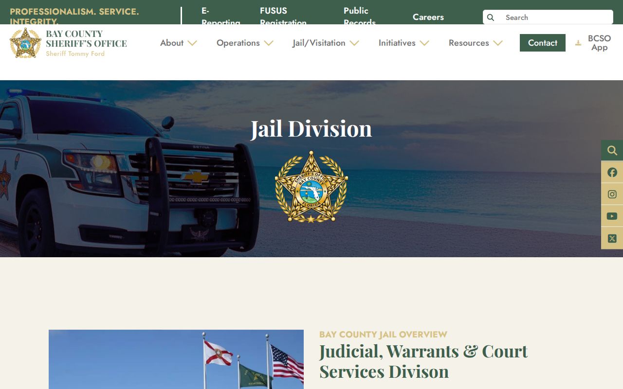Official Bay County Jail overview and contact information