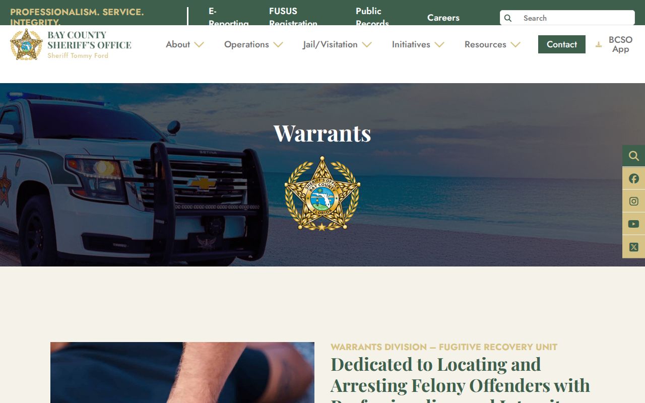 Bay County Sheriff's Warrants and Fugitive Recovery Unit
