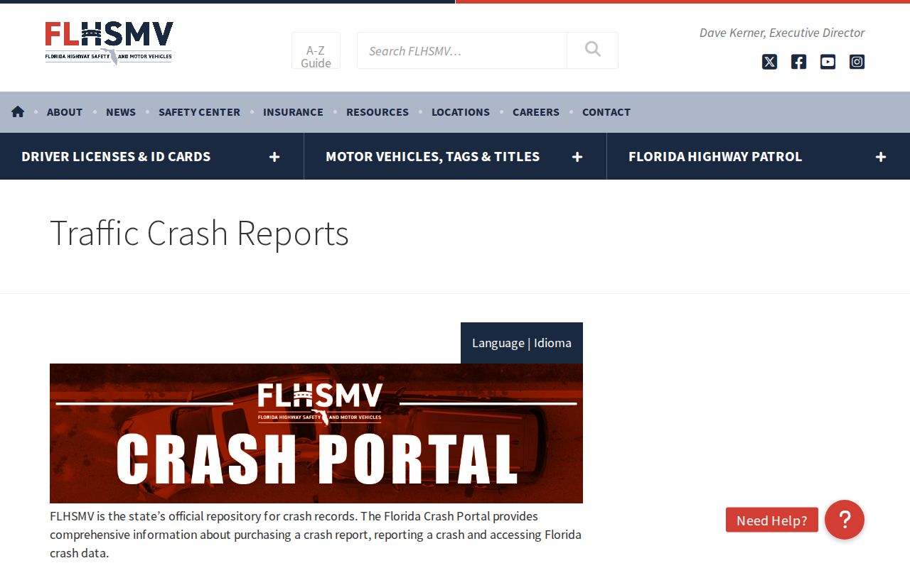 Florida official traffic crash report access rules