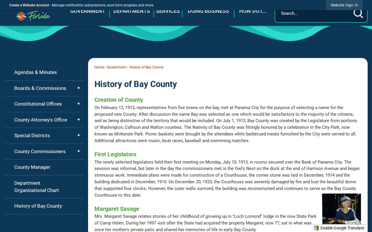 Bay County criminal history courthouse history