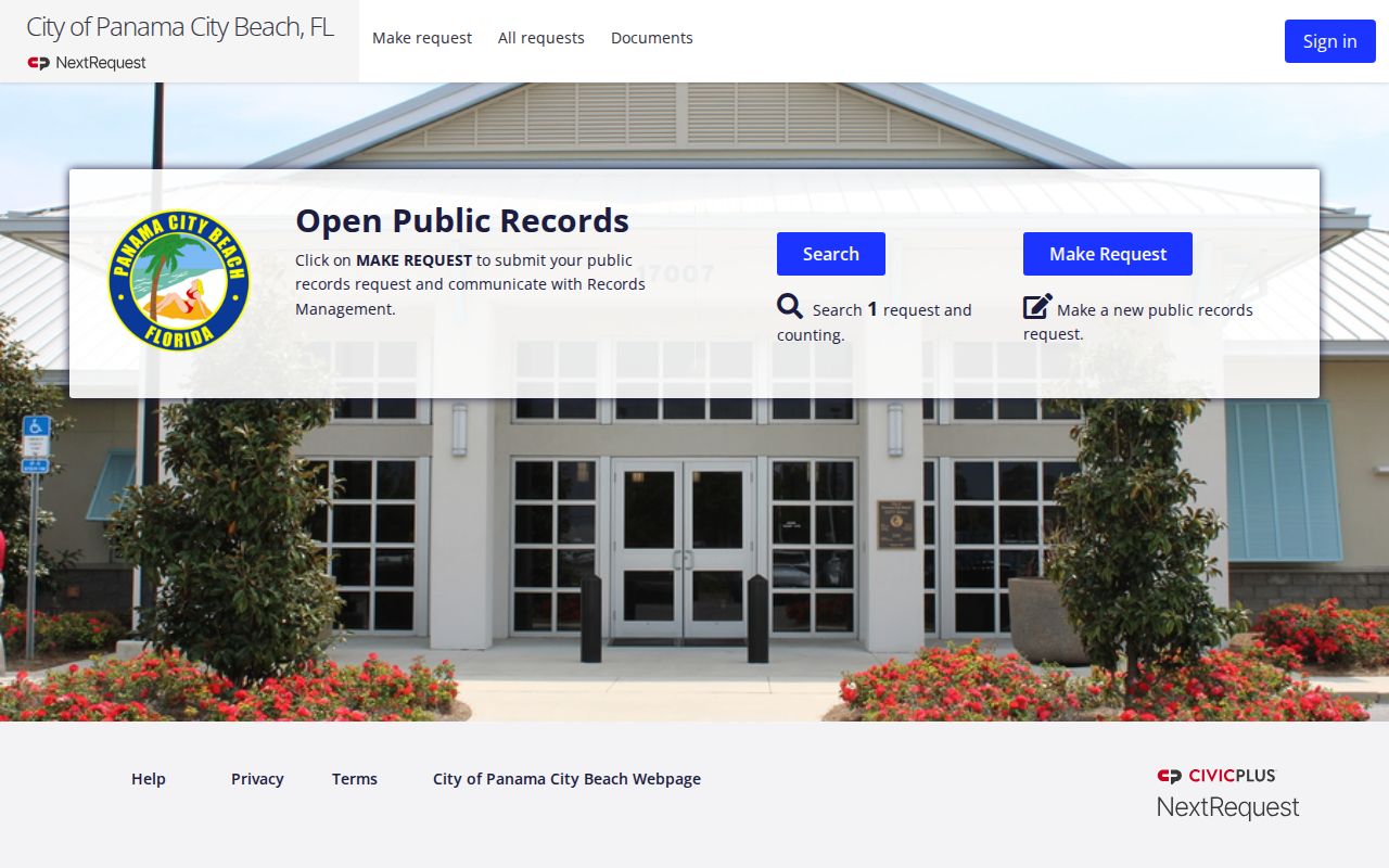 Panama City Beach criminal history NextRequest public records portal